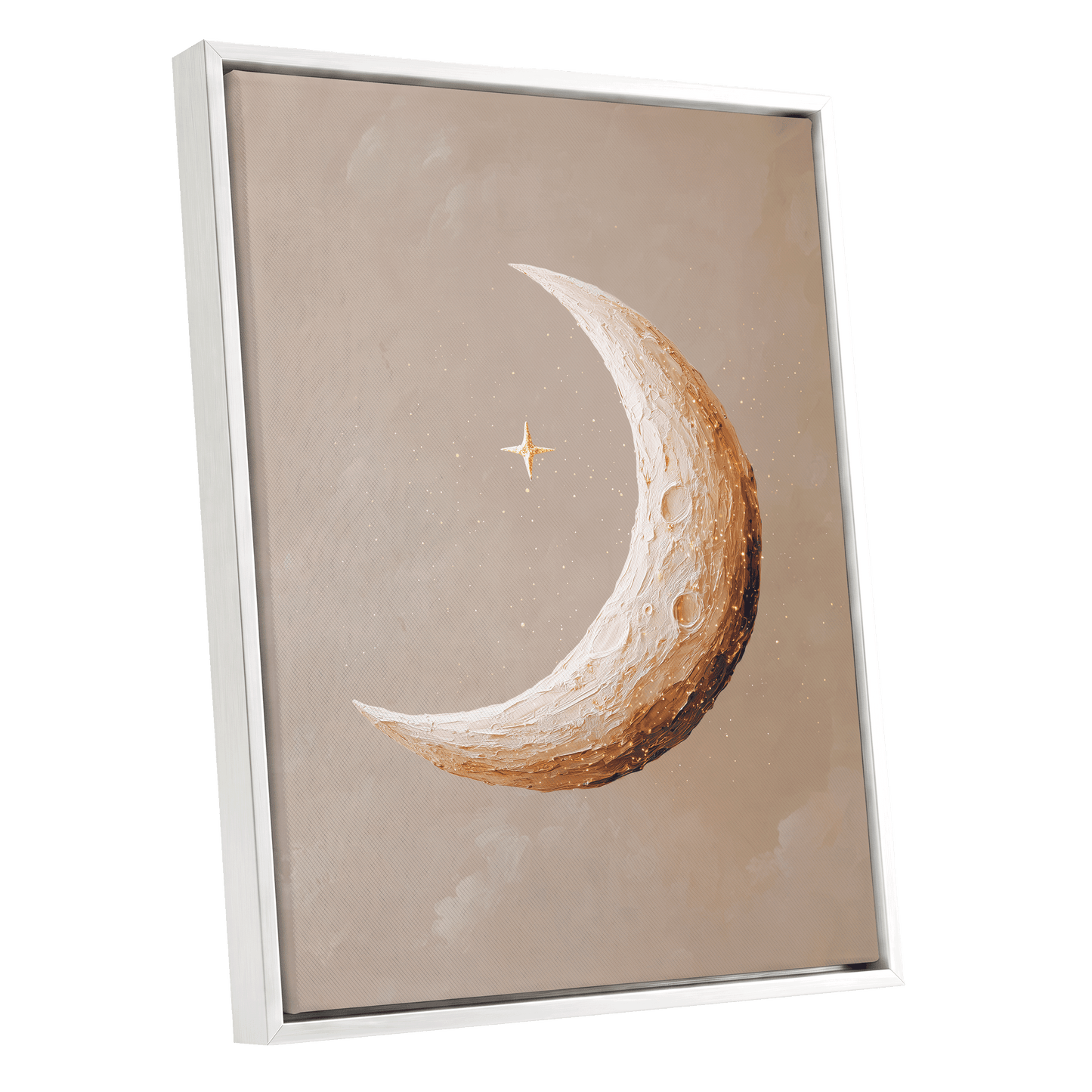 Gilded Crescent – white framed canvas option