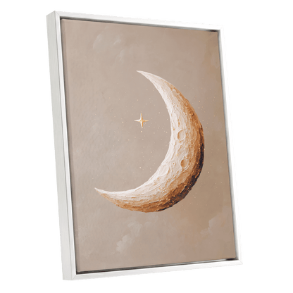 Gilded Crescent – white framed canvas option