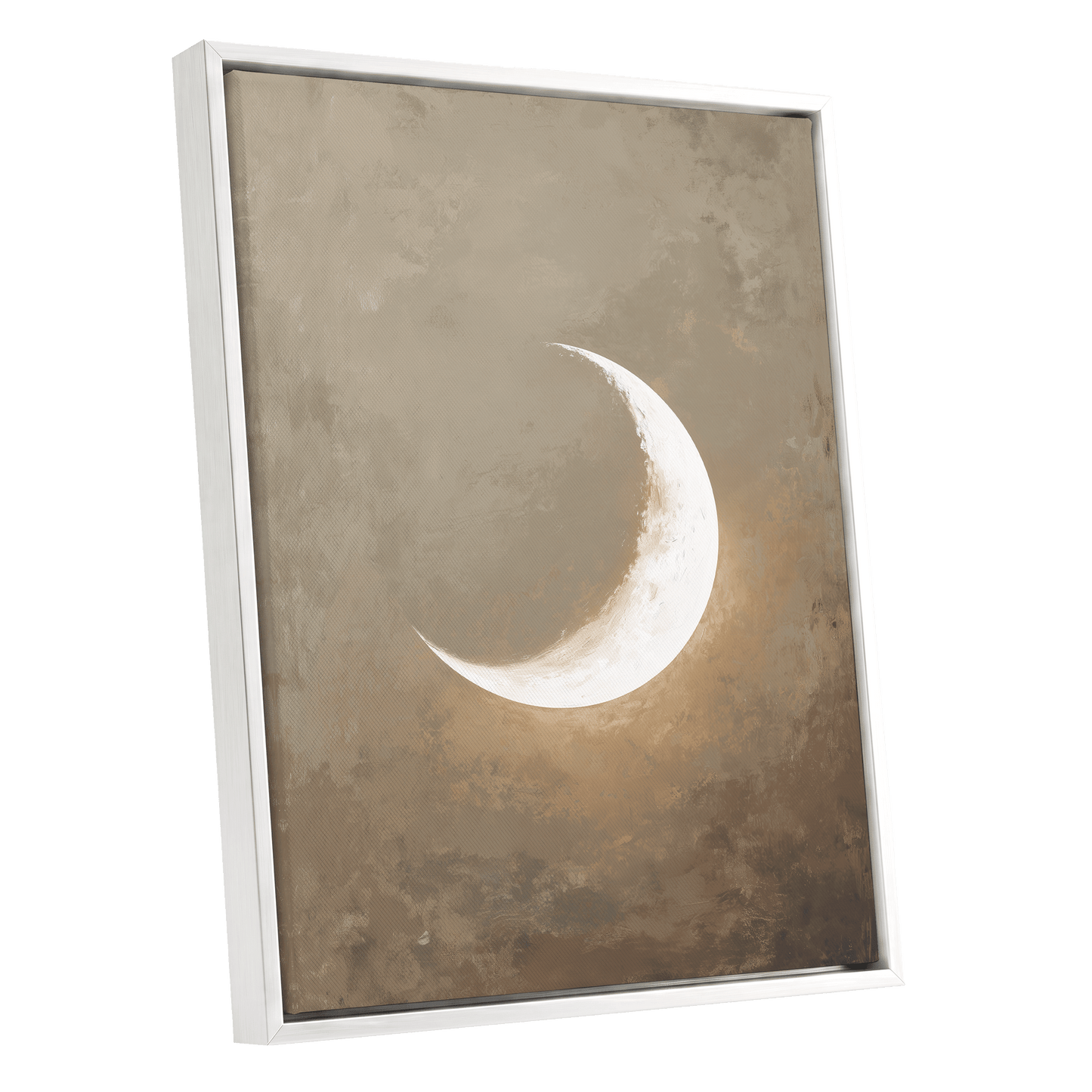Gilded Crescent – white framed canvas option