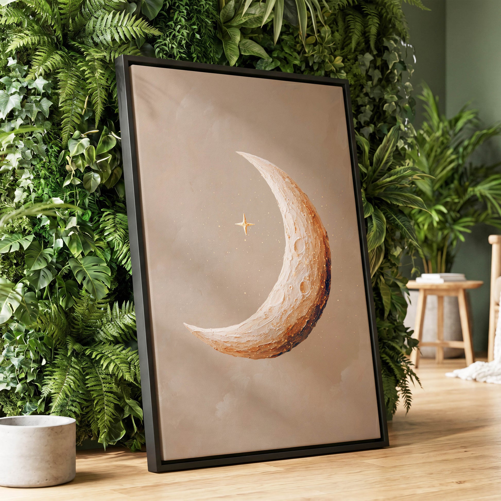 Gilded Crescent – wall art displayed in a styled interior, gallery view 1