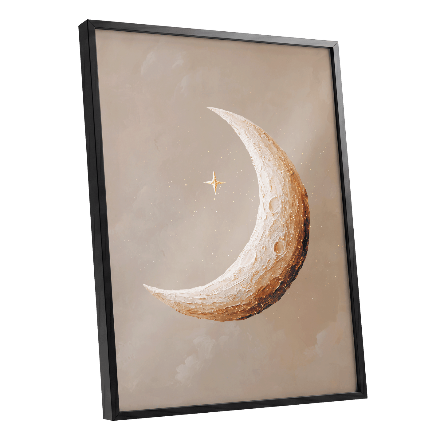 Gilded Crescent – black framed poster option
