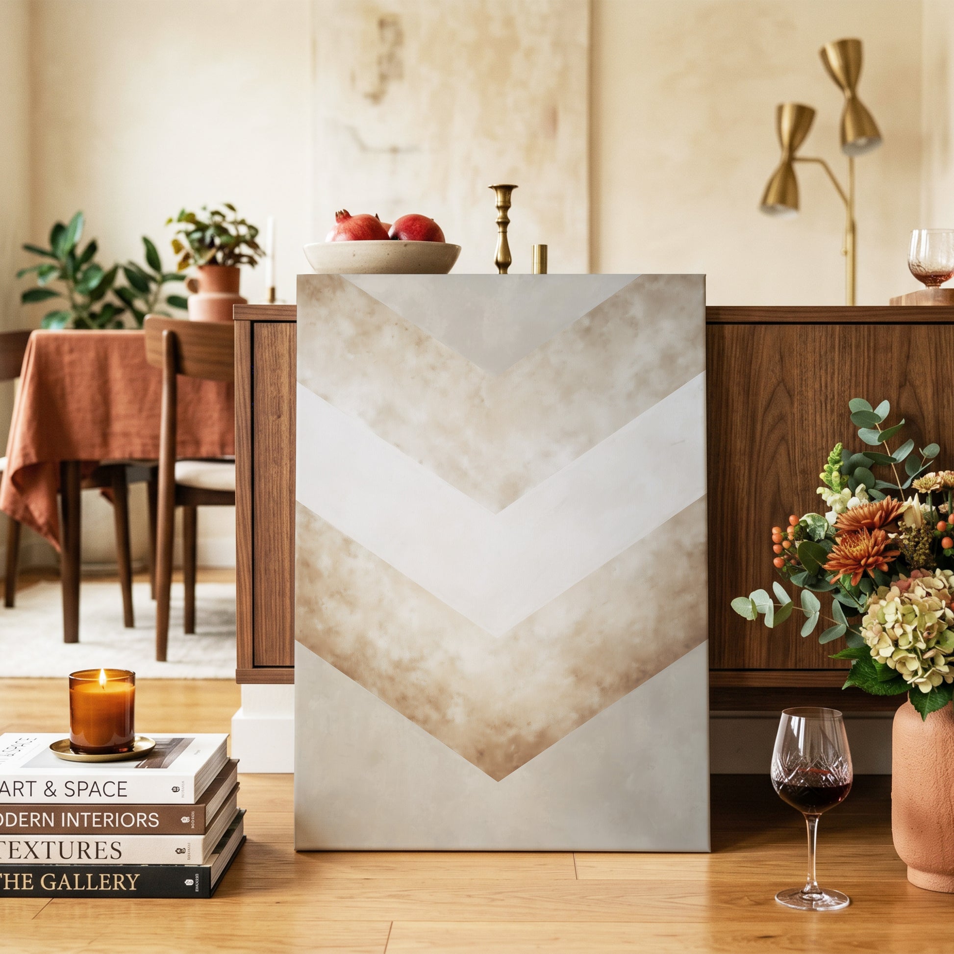 Gilded Descent – canvas wall art in a styled interior, gallery view 2