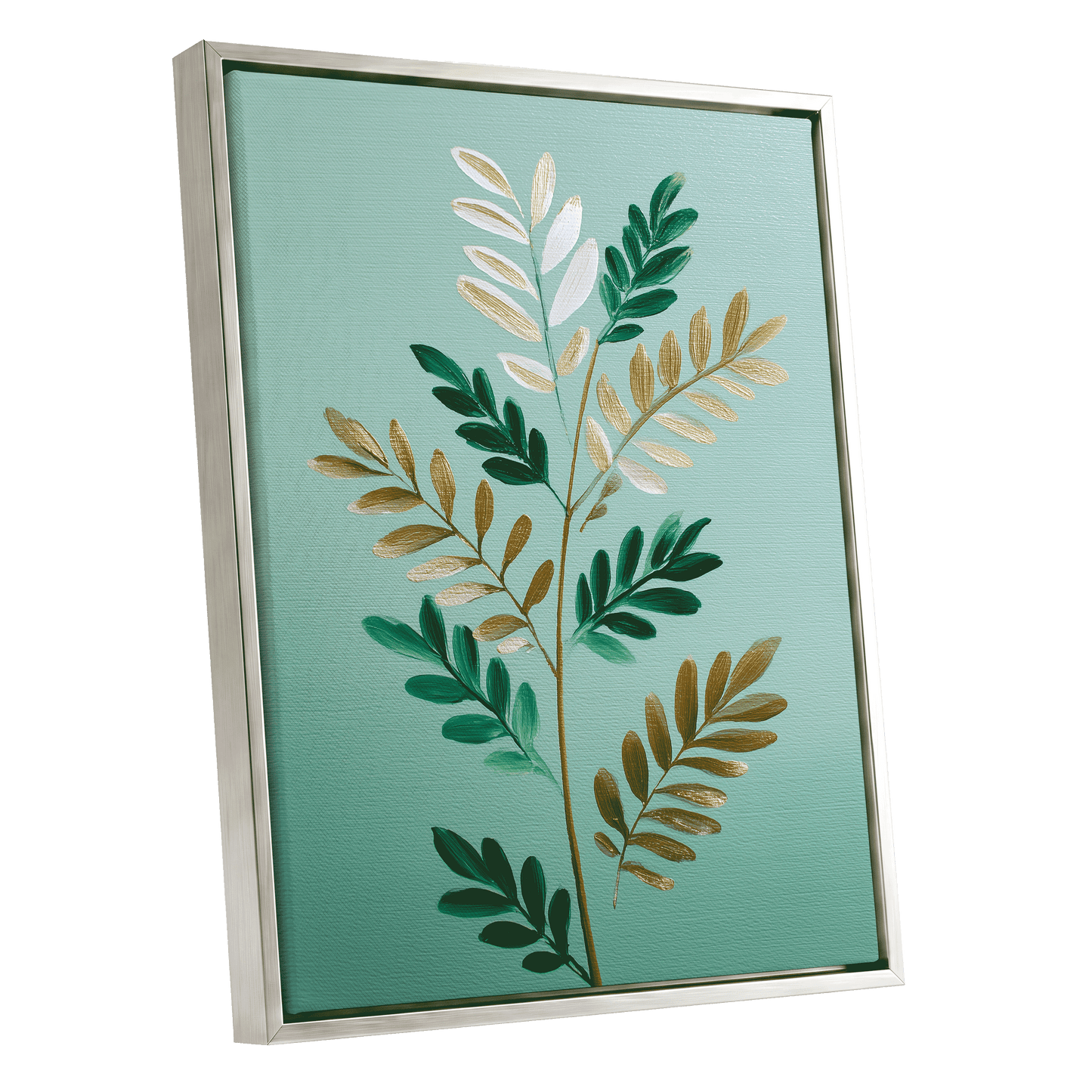 Gilded Garden Rhythm – silver framed canvas option