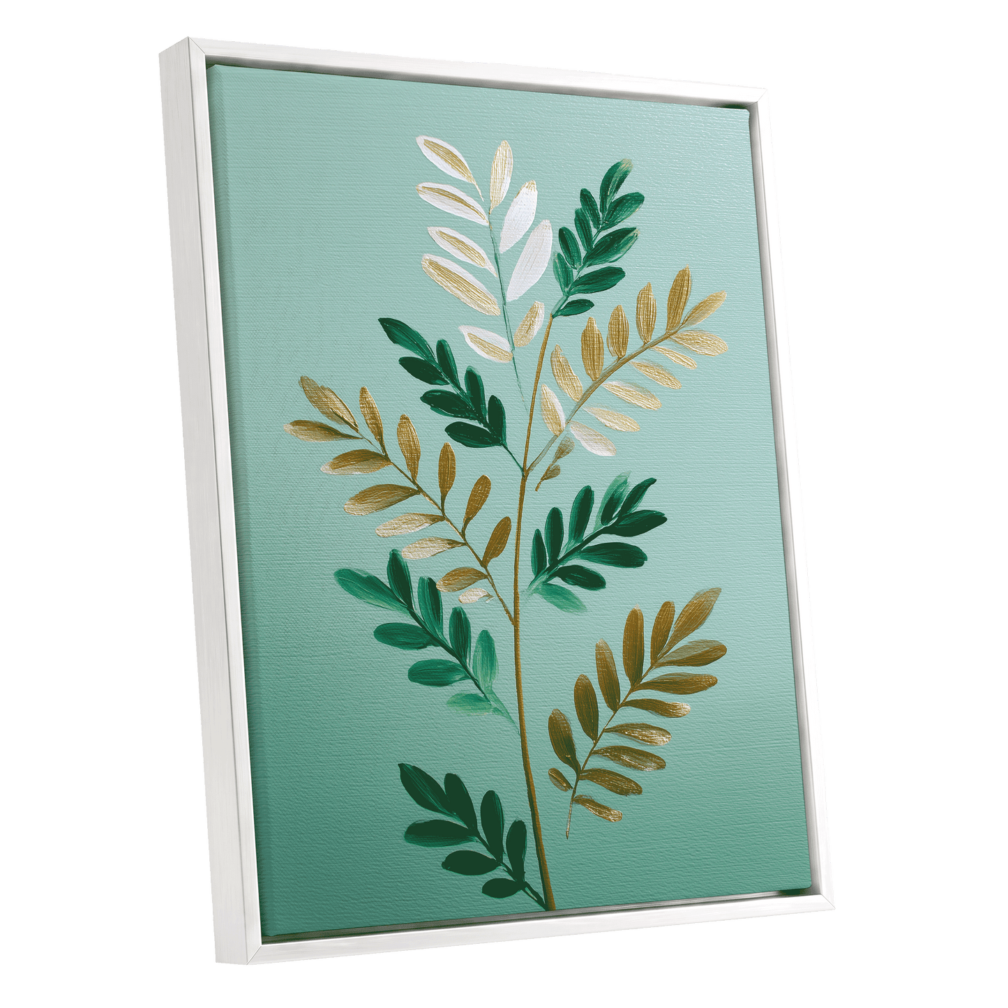 Gilded Garden Rhythm – white framed canvas option