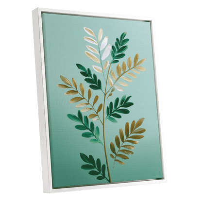 Gilded Garden Rhythm – white framed canvas option