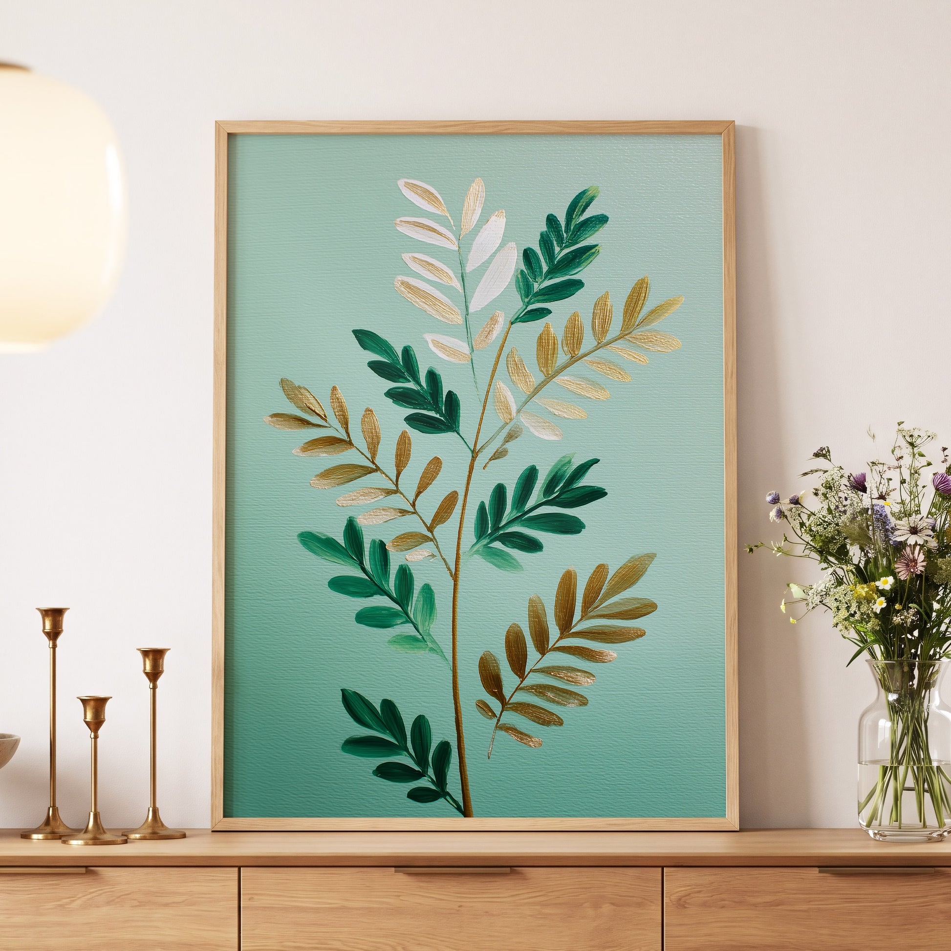 Gilded Garden Rhythm – wall art displayed in a styled interior, gallery view 5