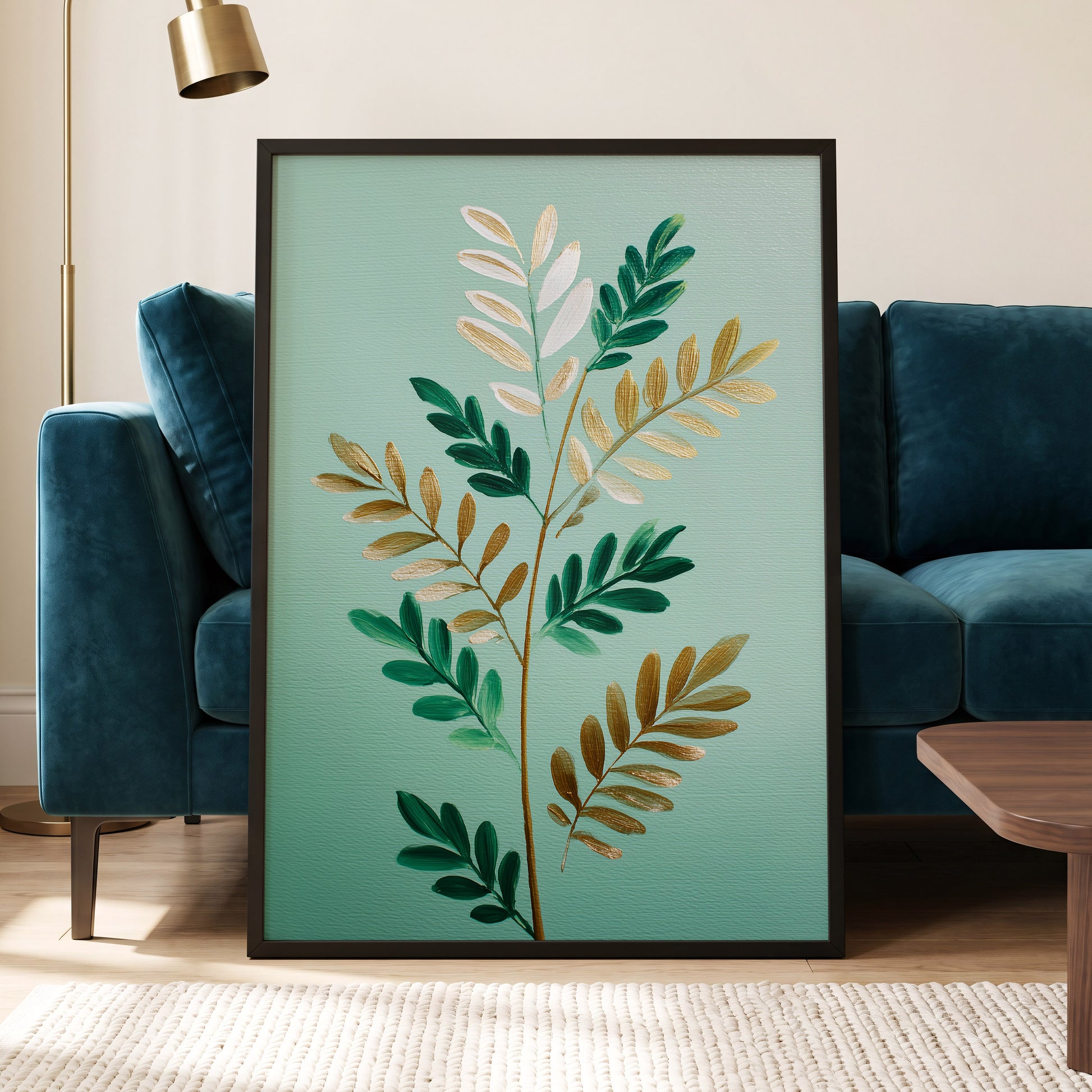 Gilded Garden Rhythm – wall art displayed in a styled interior, gallery view 6