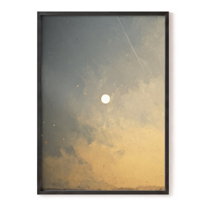 Gilded Hush, gray, gold, beige nature wall art, front artwork view