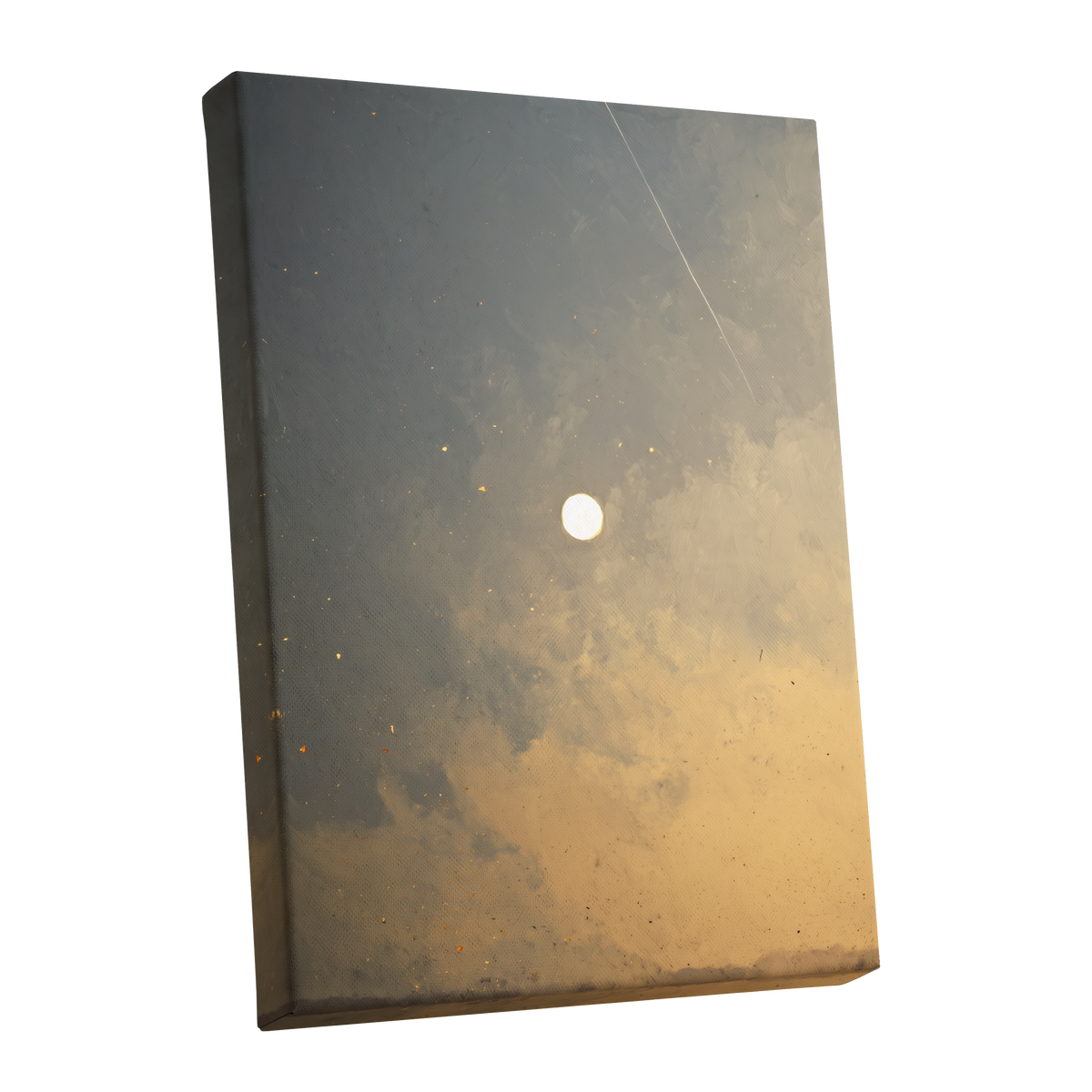 Gilded Hush, gray, gold, beige nature wall art shown as a stretched canvas wall art