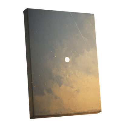 Gilded Hush, gray, gold, beige nature wall art shown as a stretched canvas wall art