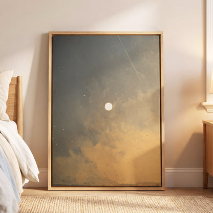 Gilded Hush, gray, gold, beige nature wall art displayed in a styled interior, gallery view 4