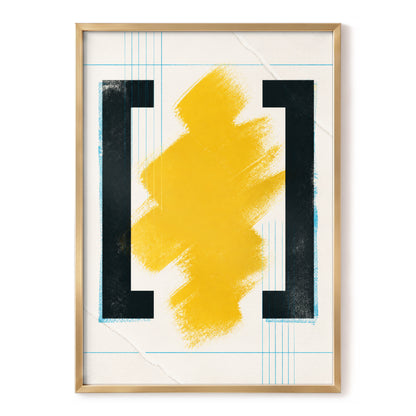 Gilded Interval, gold, black, beige abstract wall art, front artwork view