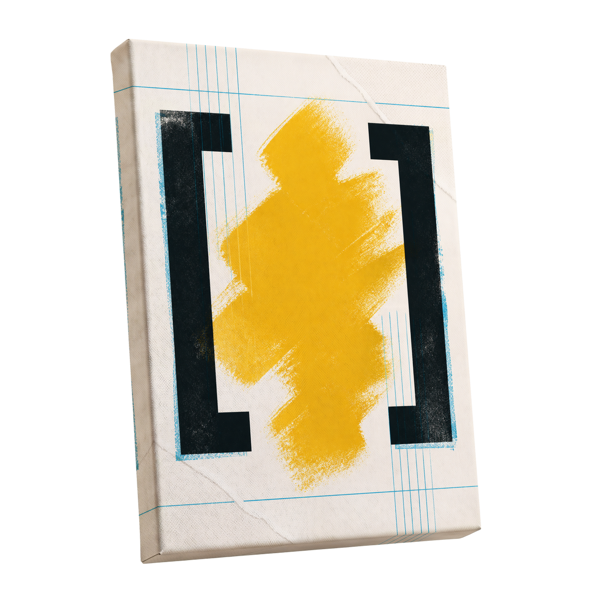 Gilded Interval, gold, black, beige abstract wall art shown as a stretched canvas wall art