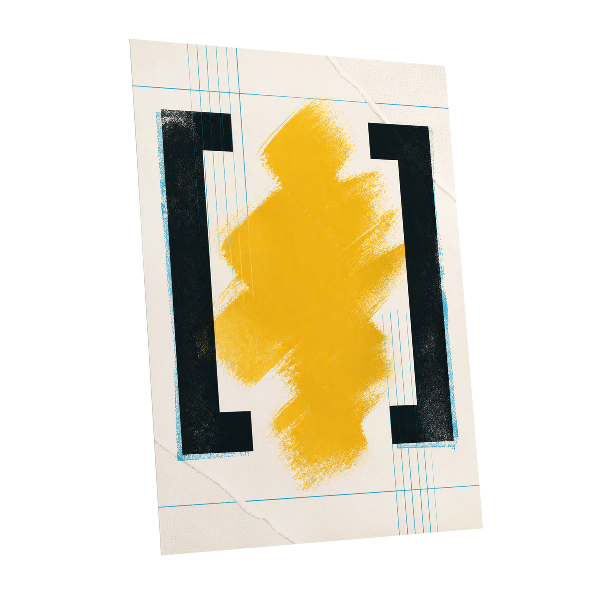 Gilded Interval, gold, black, beige abstract wall art shown as a unframed poster wall art print