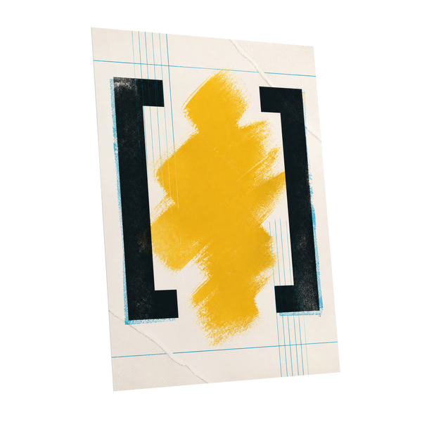 Gilded Interval, gold, black, beige abstract wall art shown as a unframed poster wall art print