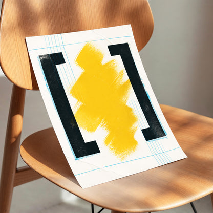 Gilded Interval, gold, black, beige abstract wall art displayed in a styled interior, gallery view 3