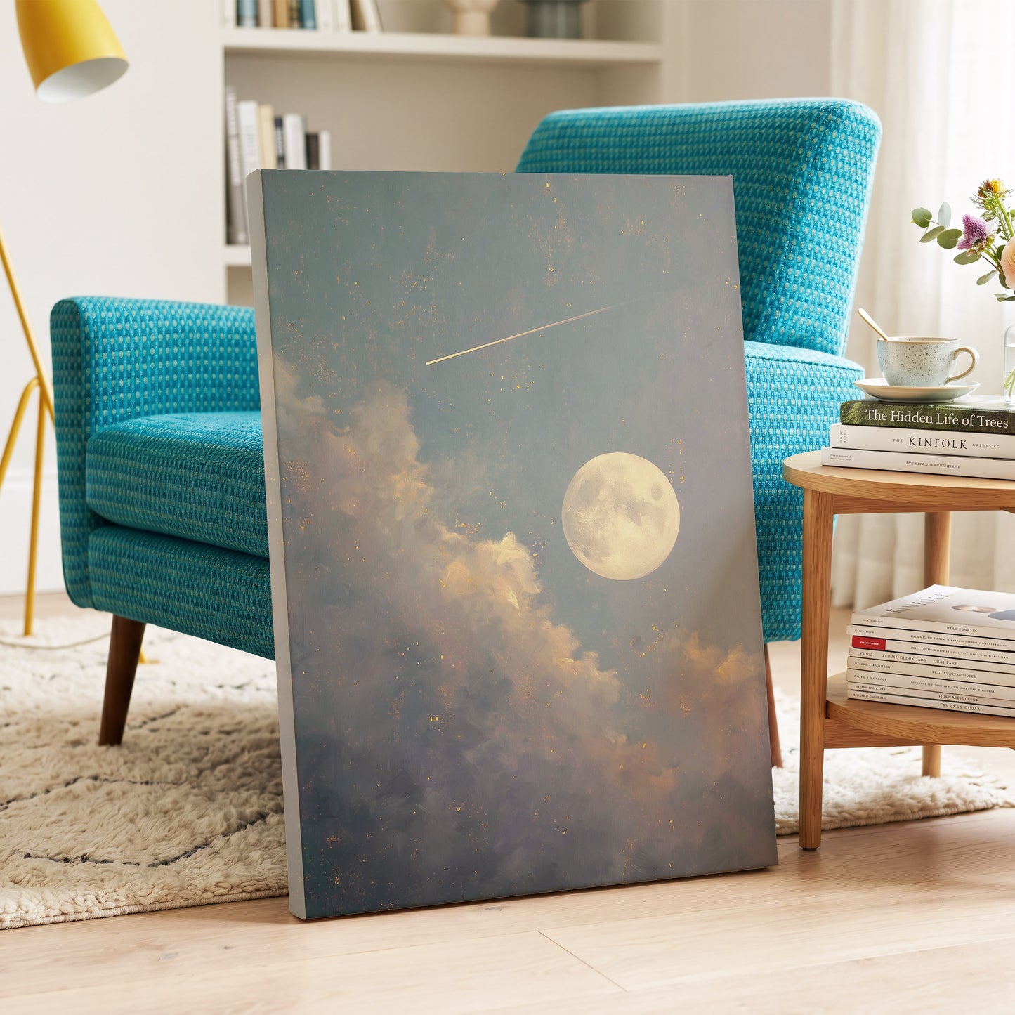 Gilded Moonfall – canvas wall art in a styled interior, gallery view 2