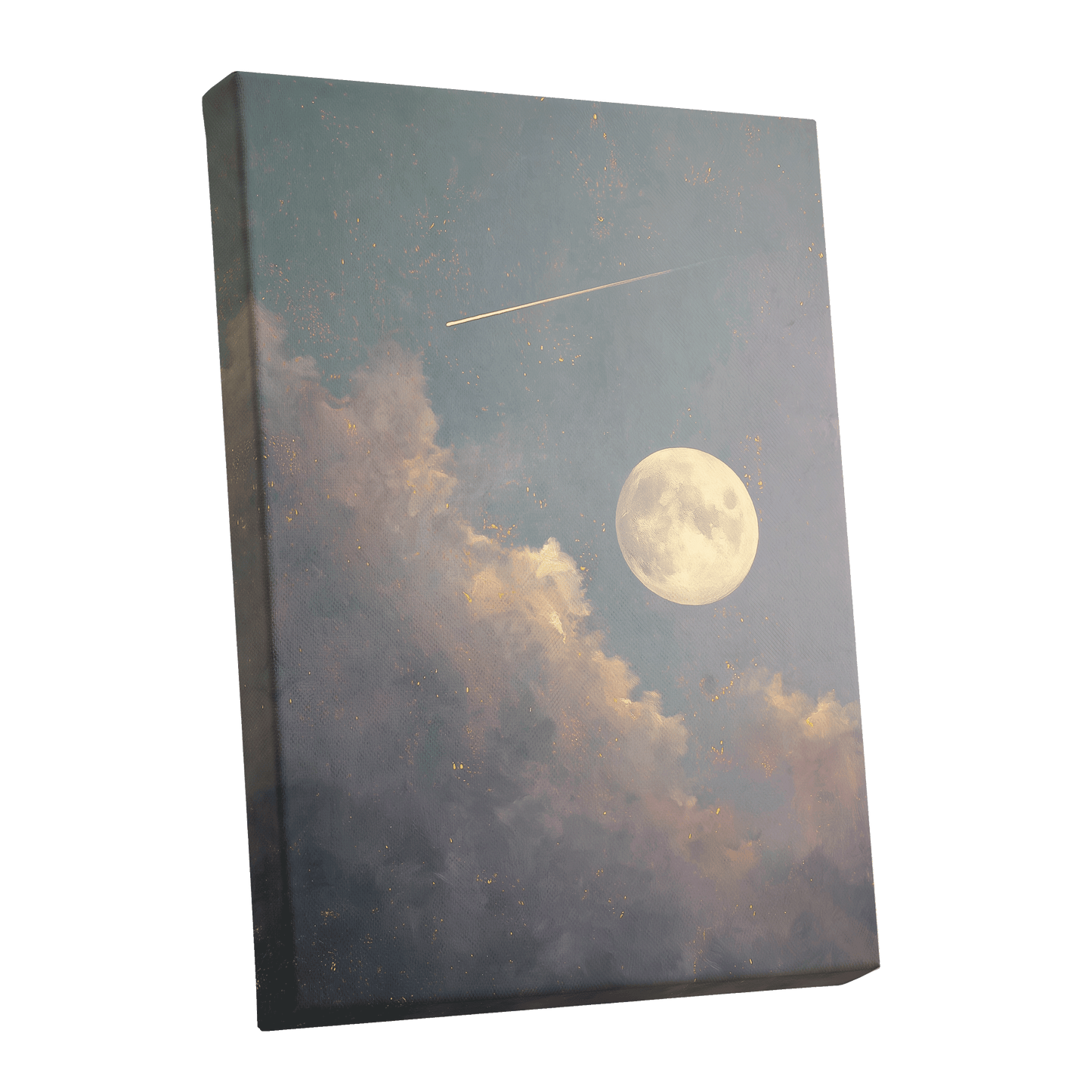 Gilded Moonfall – stretched canvas option