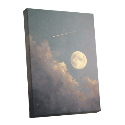 Gilded Moonfall – stretched canvas option