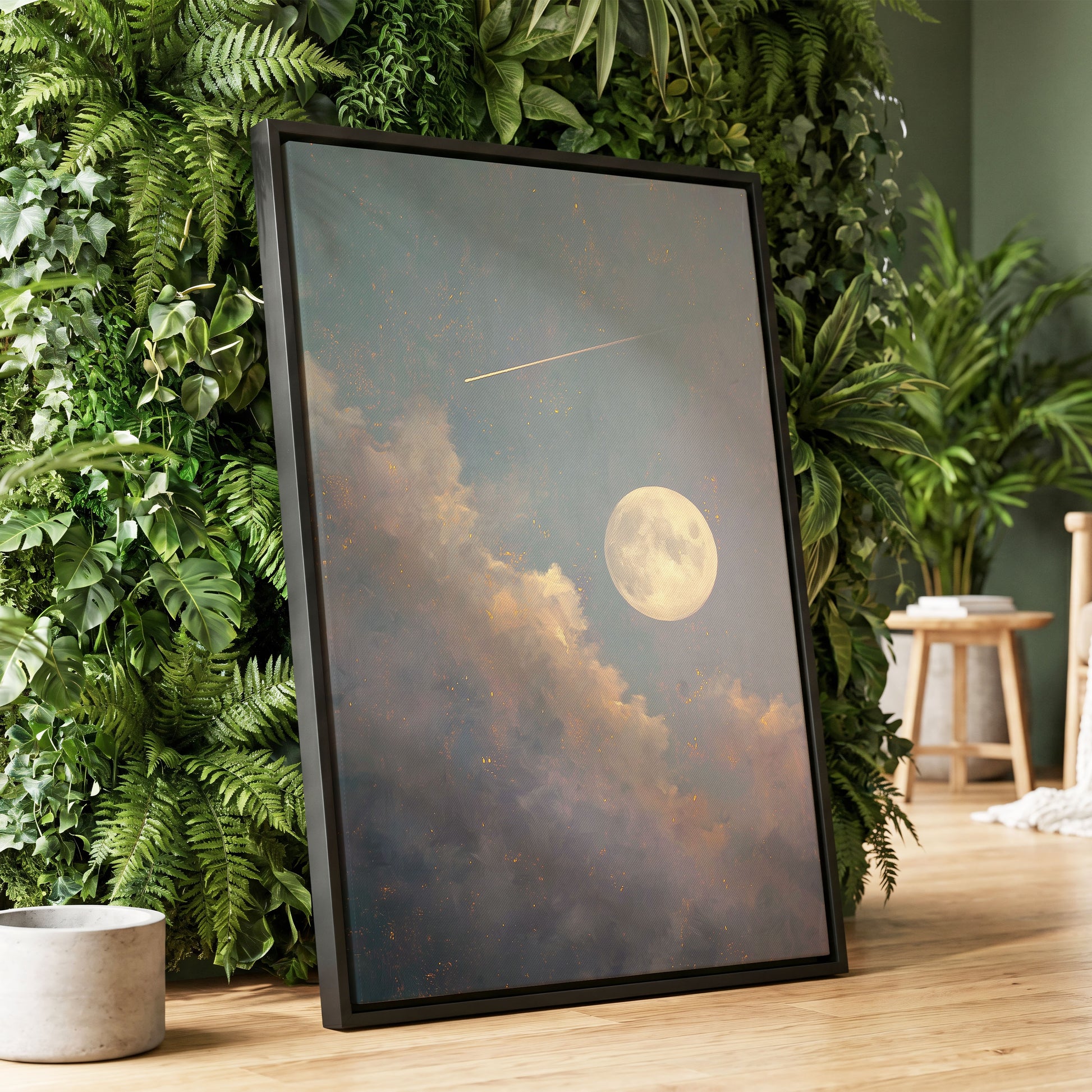 Gilded Moonfall – wall art displayed in a styled interior, gallery view 1