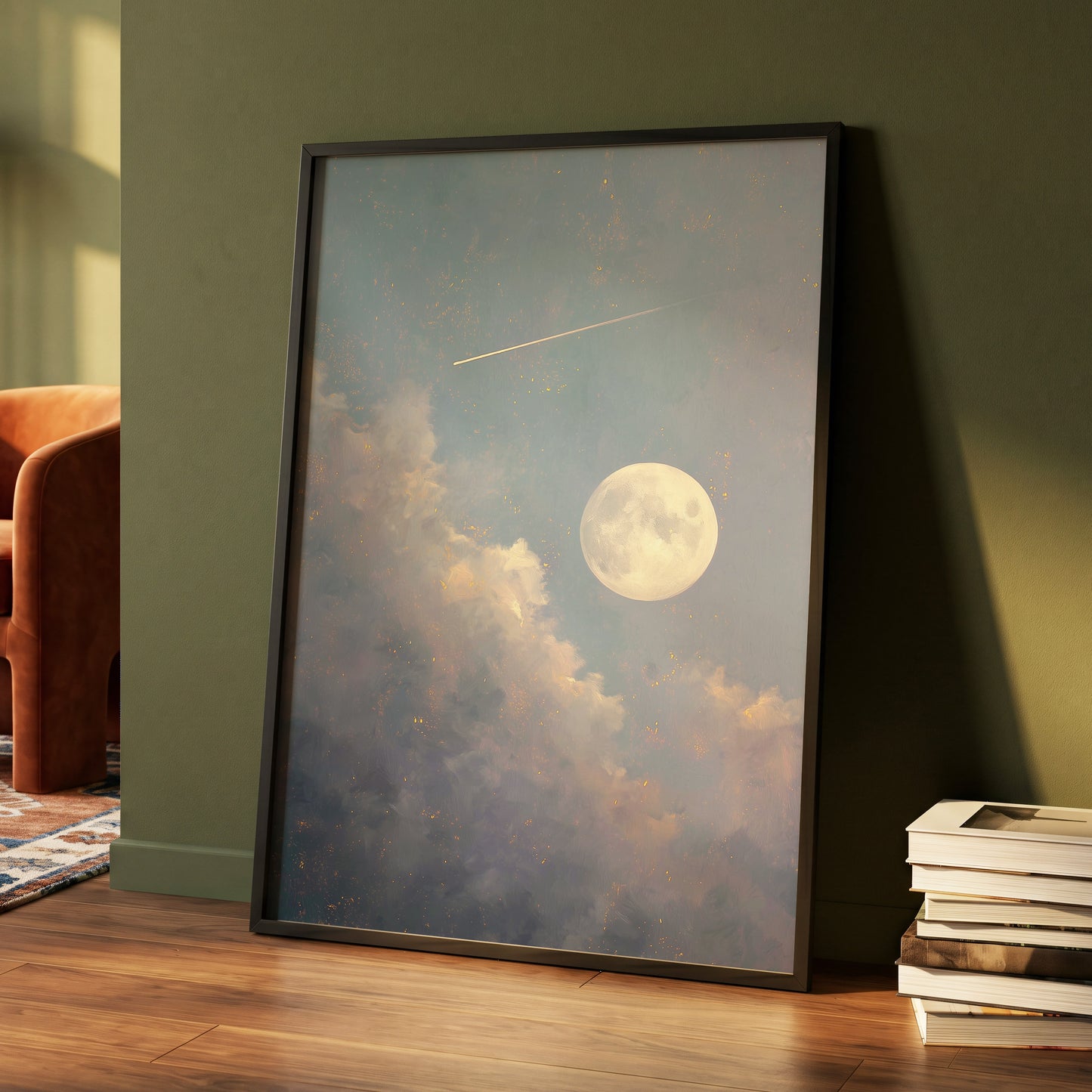 Gilded Moonfall – wall art displayed in a styled interior, gallery view 4