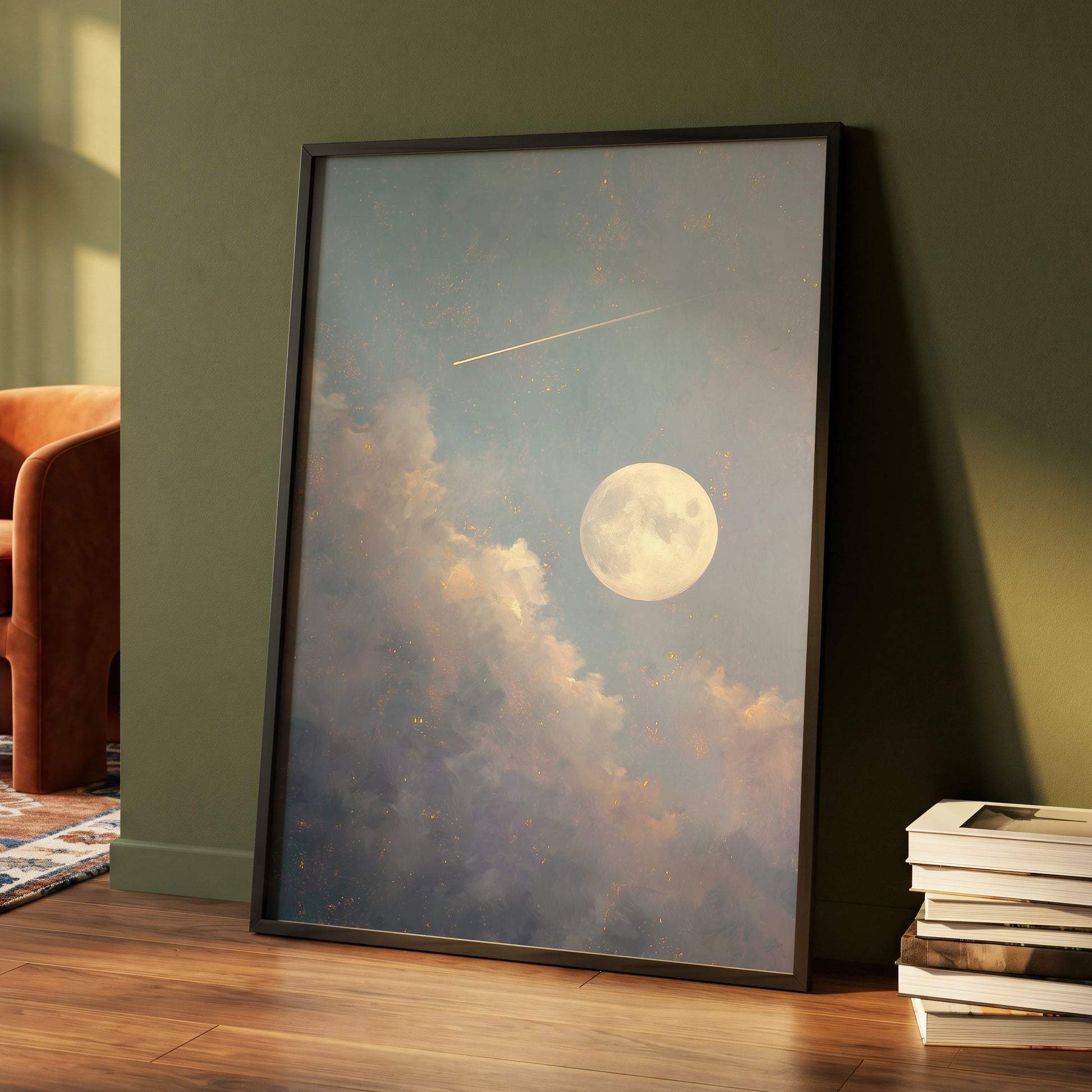 Gilded Moonfall – wall art displayed in a styled interior, gallery view 4