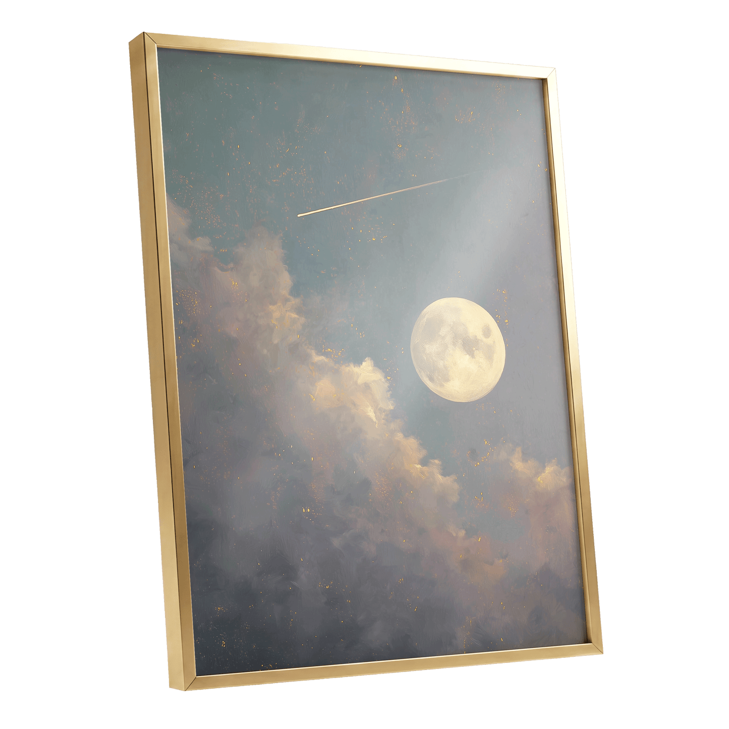 Gilded Moonfall – gold framed poster option