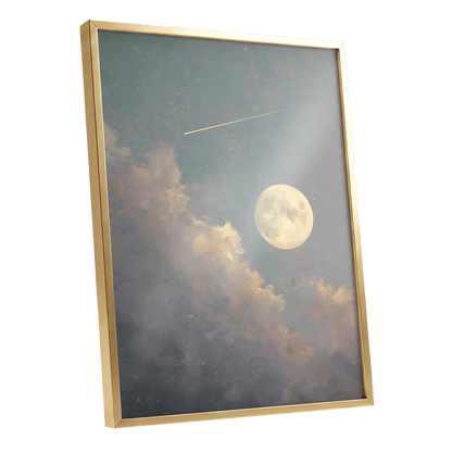 Gilded Moonfall – gold framed poster option