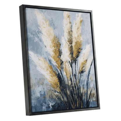 Gilded Pampas – black framed canvas option