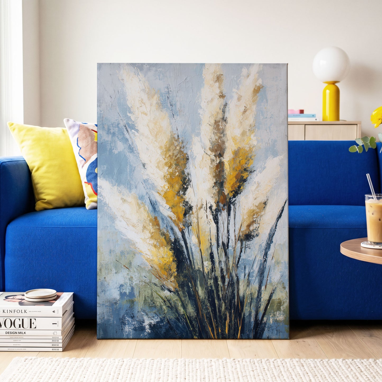 Gilded Pampas – canvas wall art in a styled interior, gallery view 2