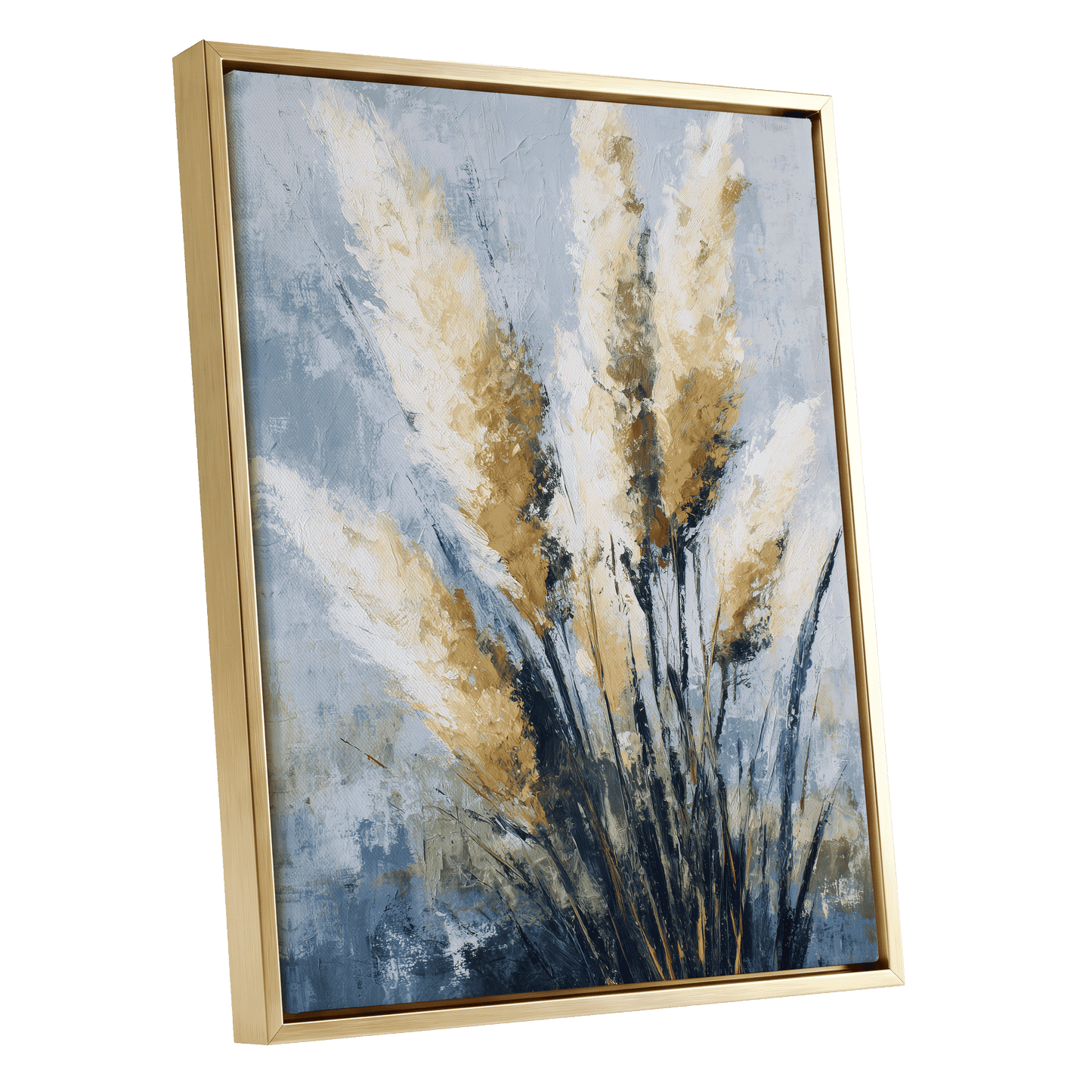 Gilded Pampas – gold framed canvas option