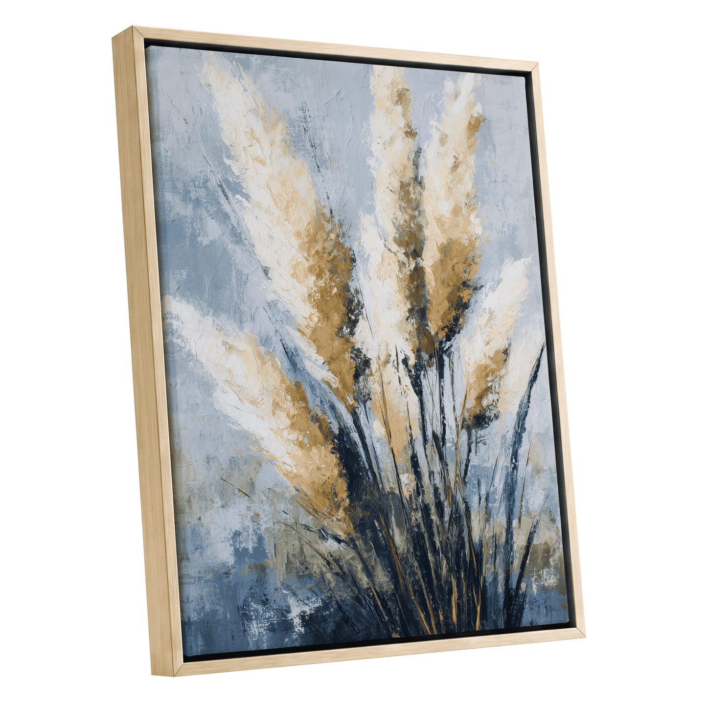Gilded Pampas – oak framed canvas option