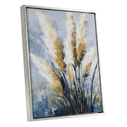 Gilded Pampas – silver framed canvas option
