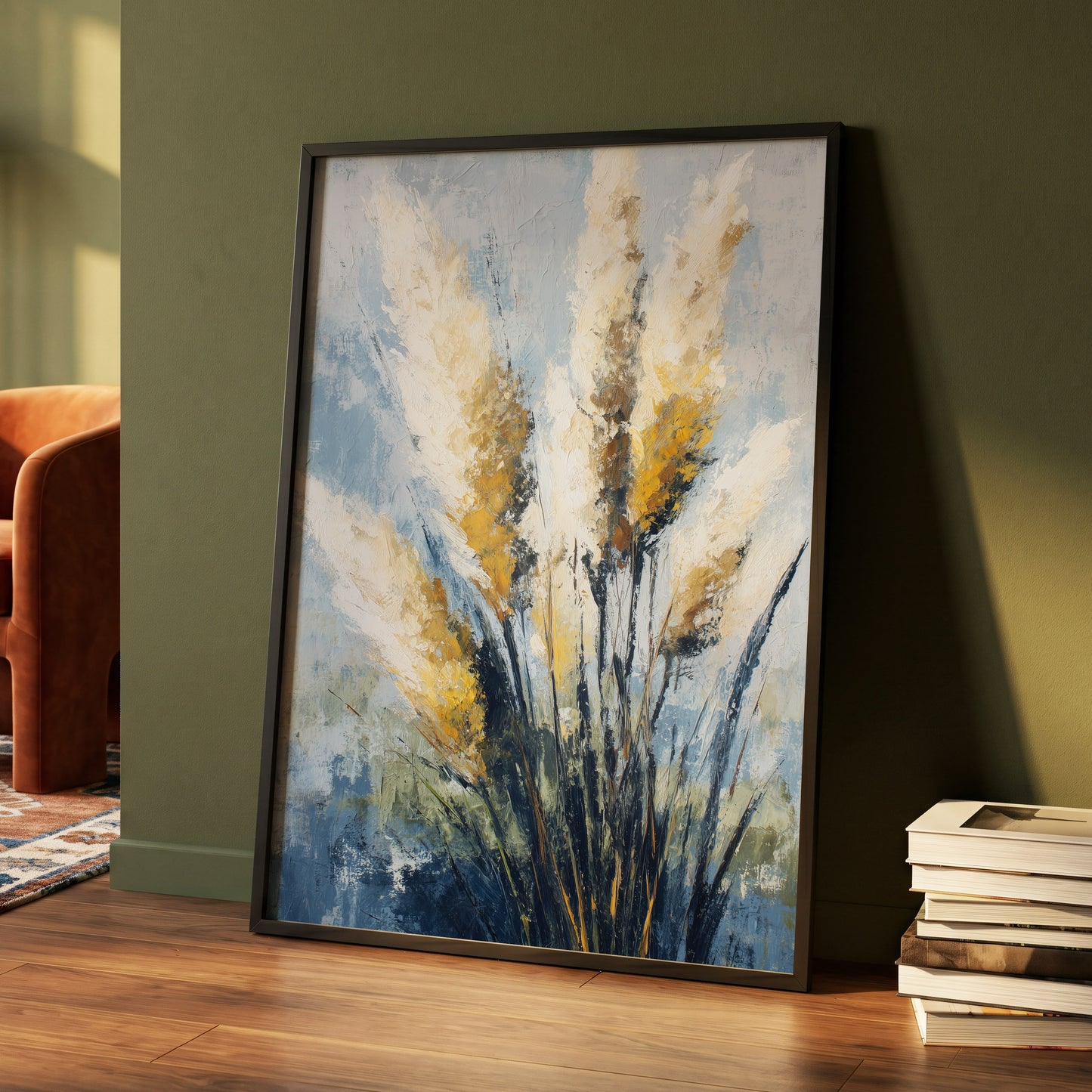 Gilded Pampas – wall art displayed in a styled interior, gallery view 4