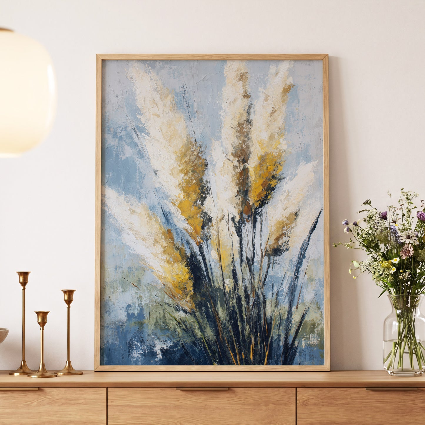 Gilded Pampas – wall art displayed in a styled interior, gallery view 5