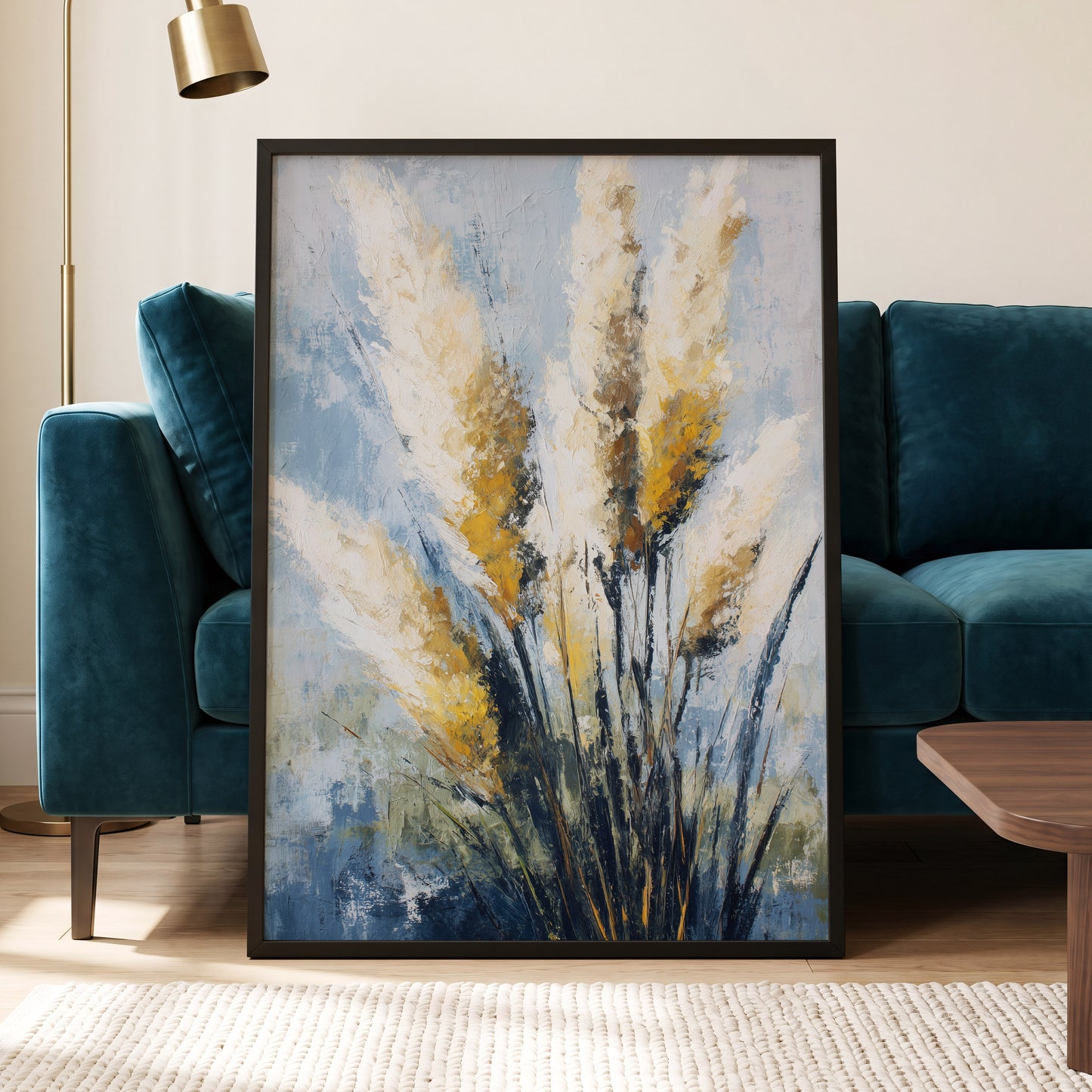 Gilded Pampas – wall art displayed in a styled interior, gallery view 6