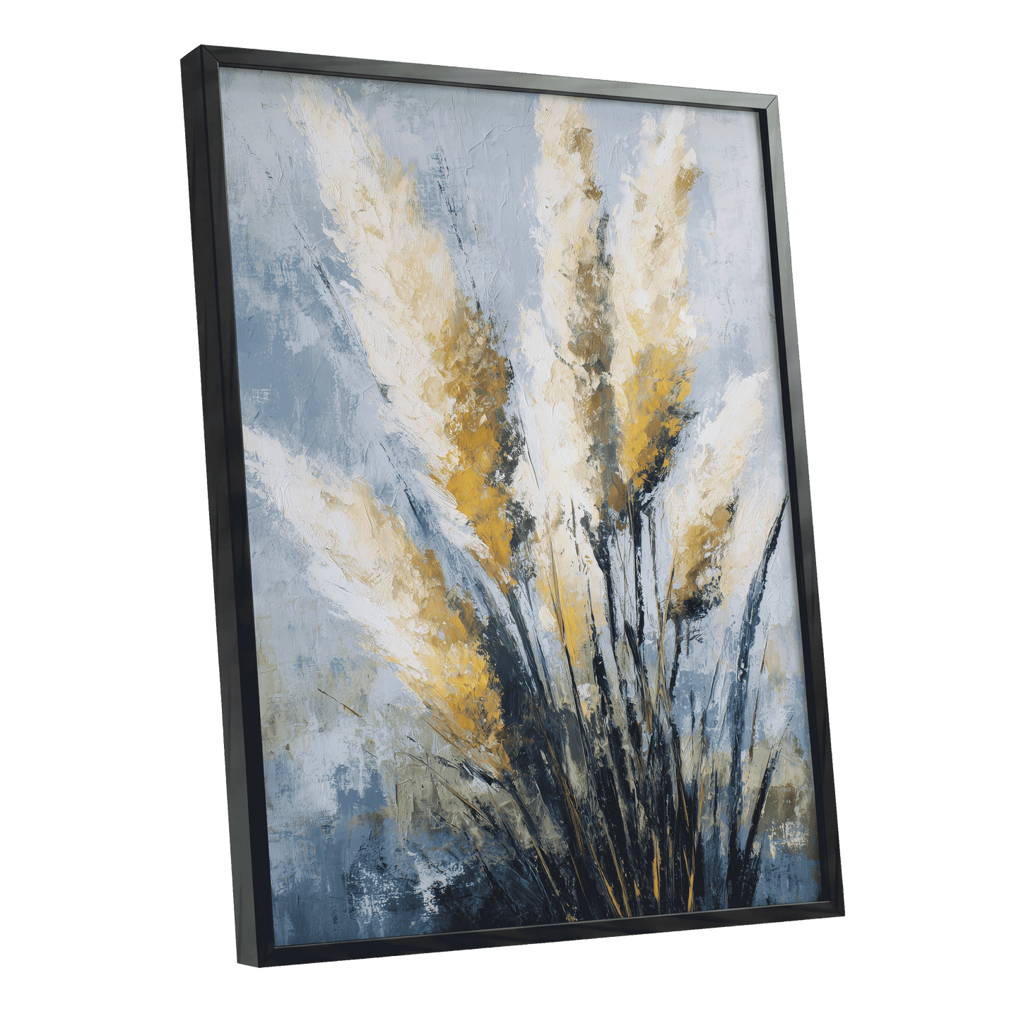 Gilded Pampas – black framed poster option