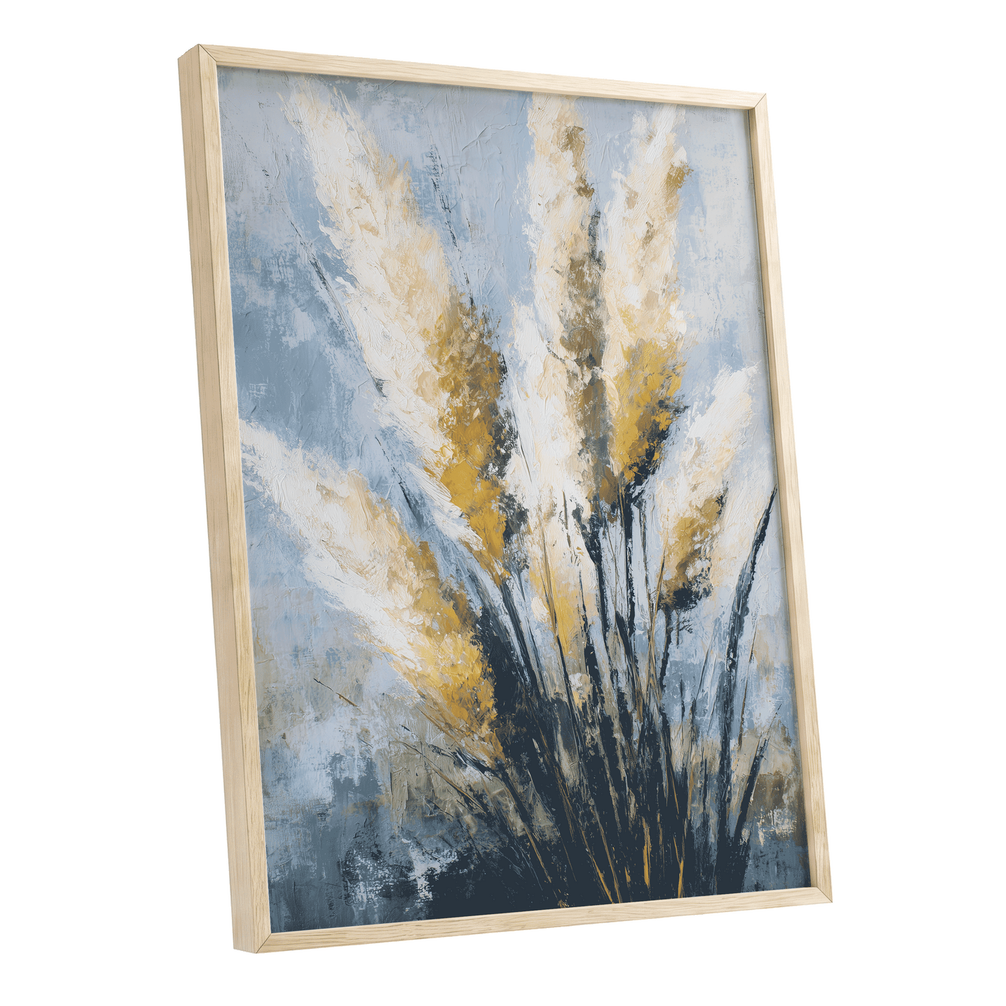 Gilded Pampas – oak framed poster option