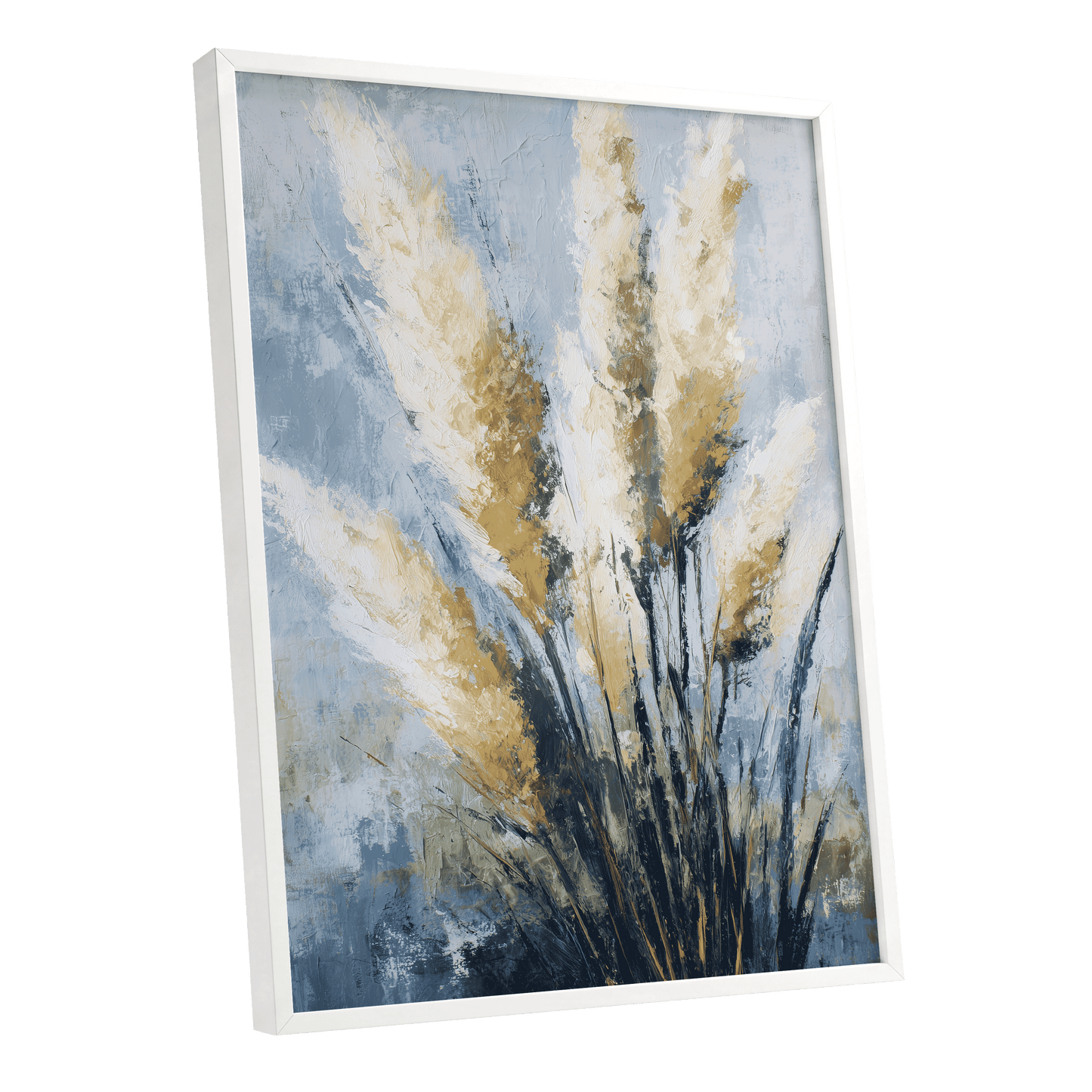 Gilded Pampas – white framed poster option