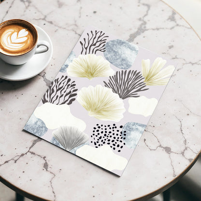 Gilded Reef Garden, gray, white, gold nature wall art displayed in a styled interior, gallery view 5