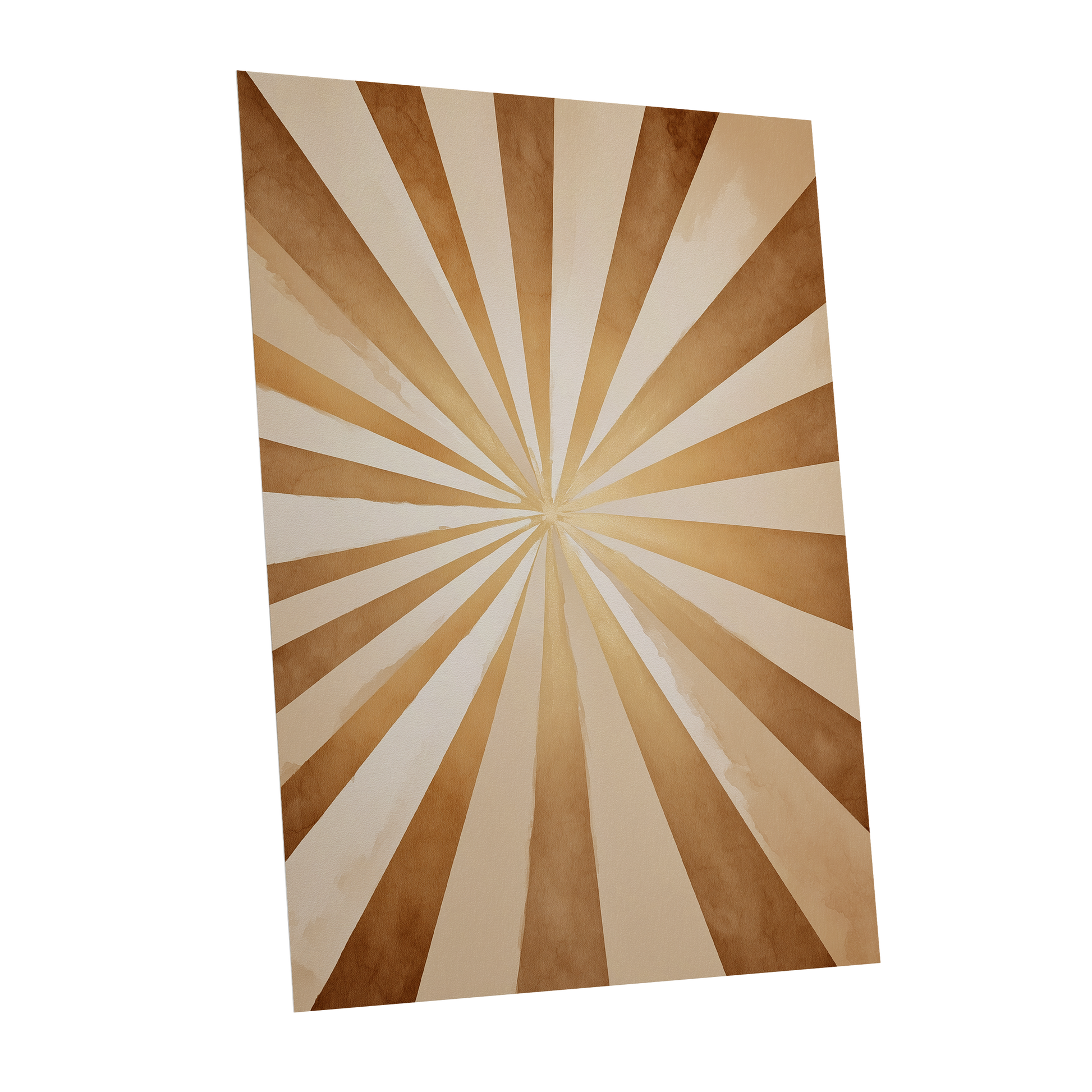 Gilded Sepia Burst, beige, gold, brown abstract wall art shown as a unframed poster wall art print