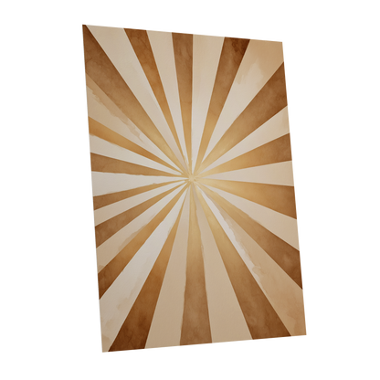 Gilded Sepia Burst, beige, gold, brown abstract wall art shown as a unframed poster wall art print