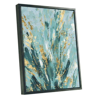 Gilded Tidal Veil – black framed canvas option