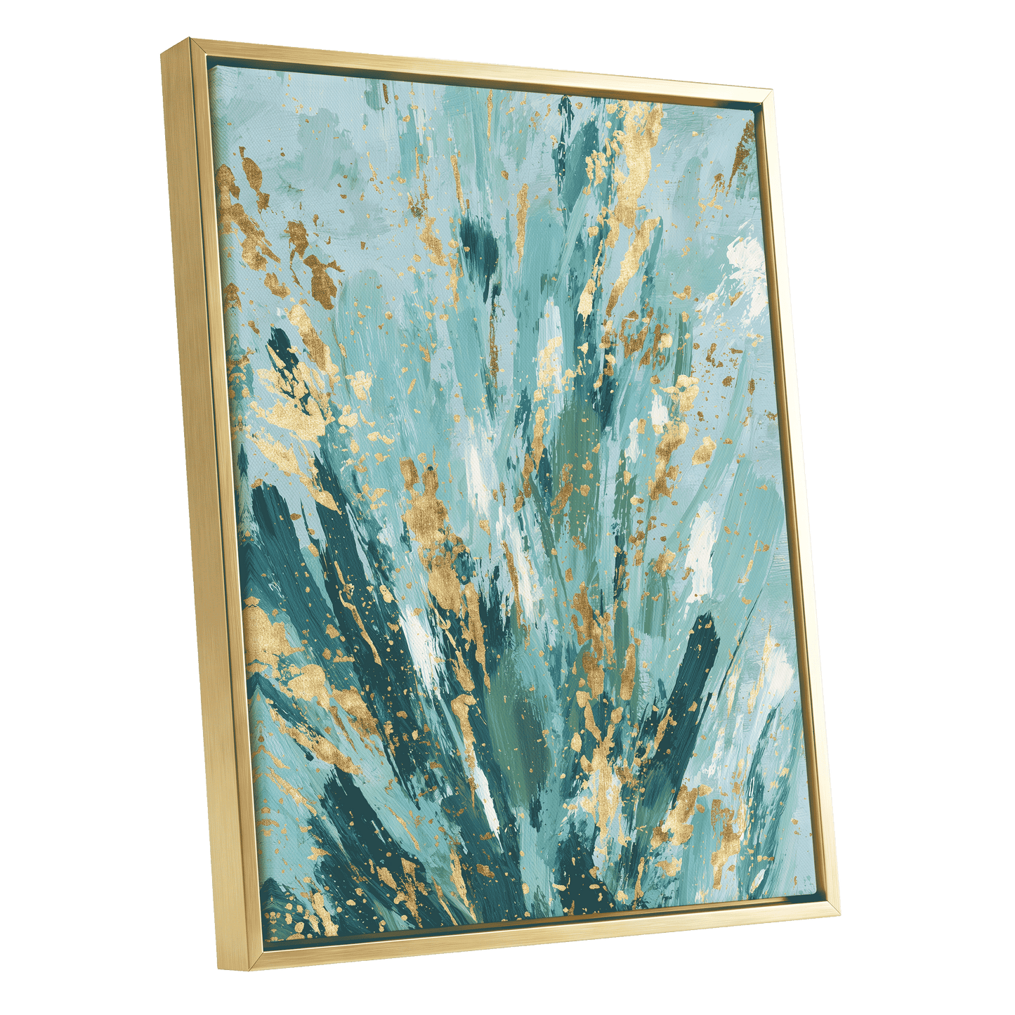 Gilded Tidal Veil – gold framed canvas option