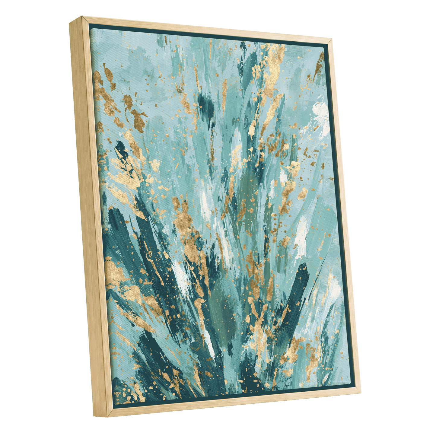 Gilded Tidal Veil – oak framed canvas option
