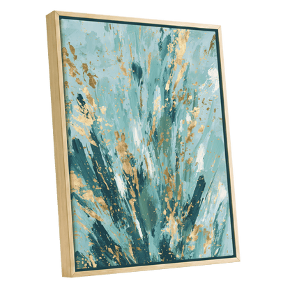 Gilded Tidal Veil – oak framed canvas option