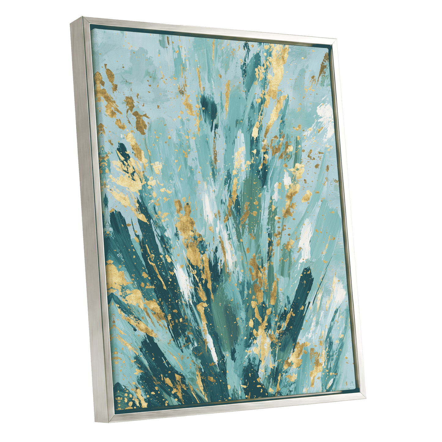 Gilded Tidal Veil – silver framed canvas option