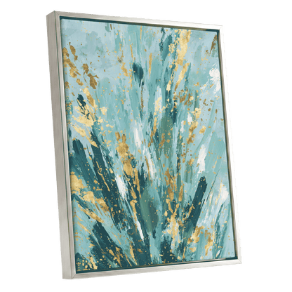 Gilded Tidal Veil – silver framed canvas option