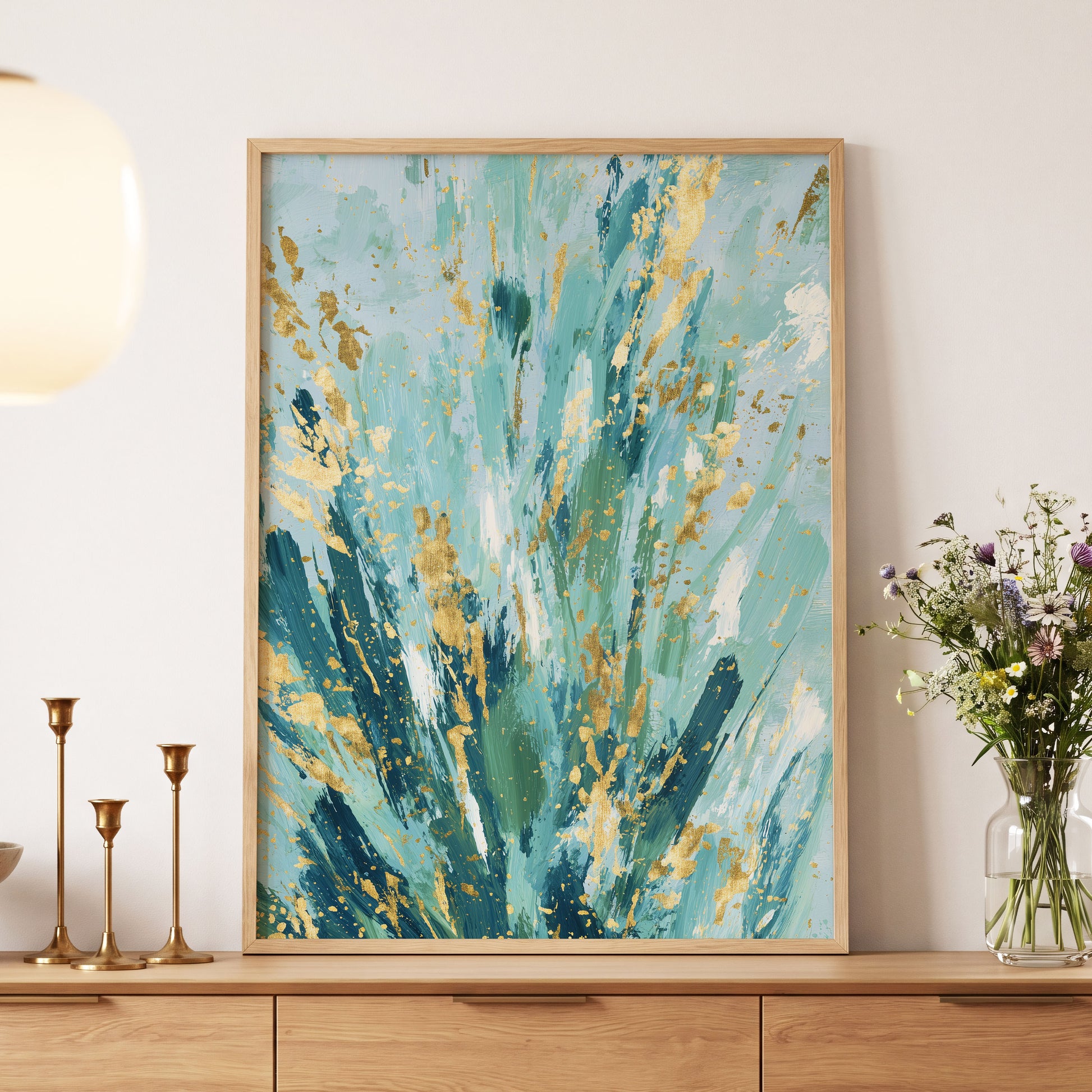Gilded Tidal Veil – wall art displayed in a styled interior, gallery view 5