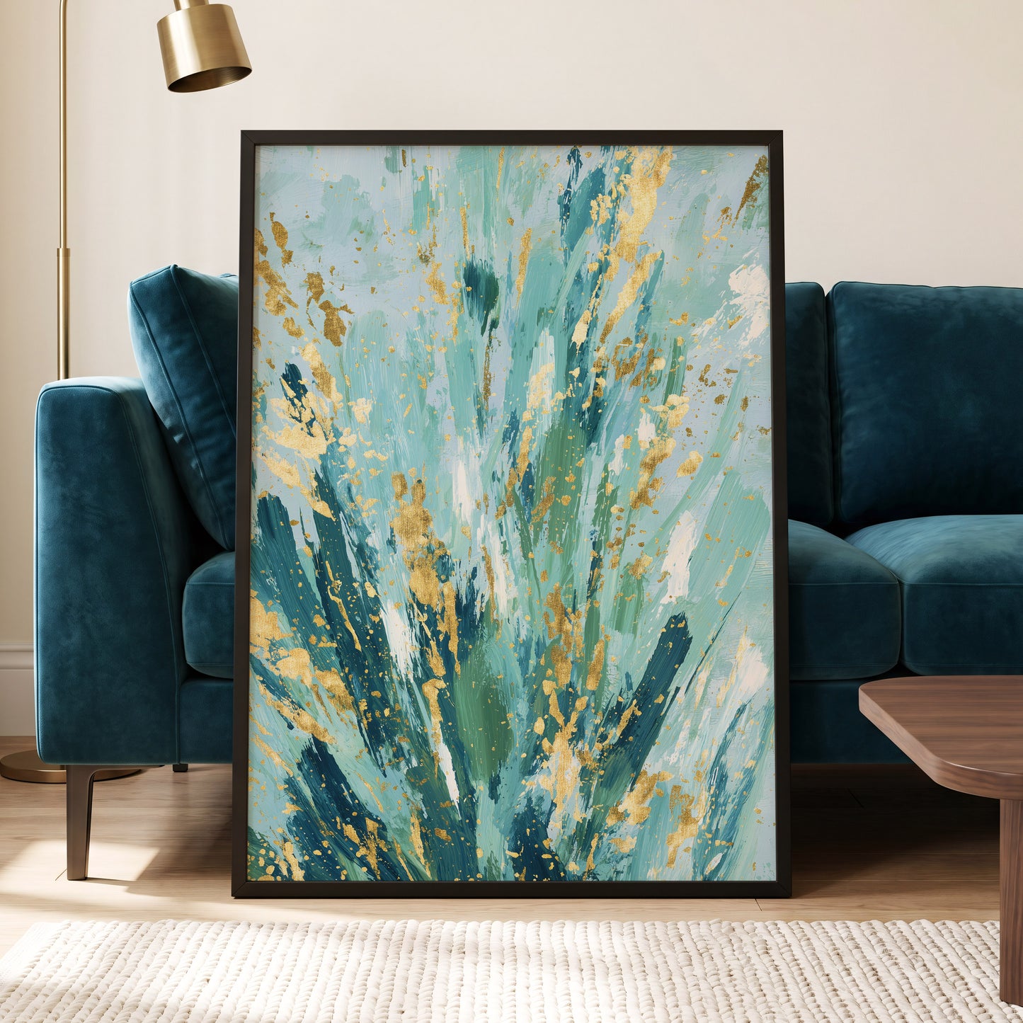 Gilded Tidal Veil – wall art displayed in a styled interior, gallery view 6